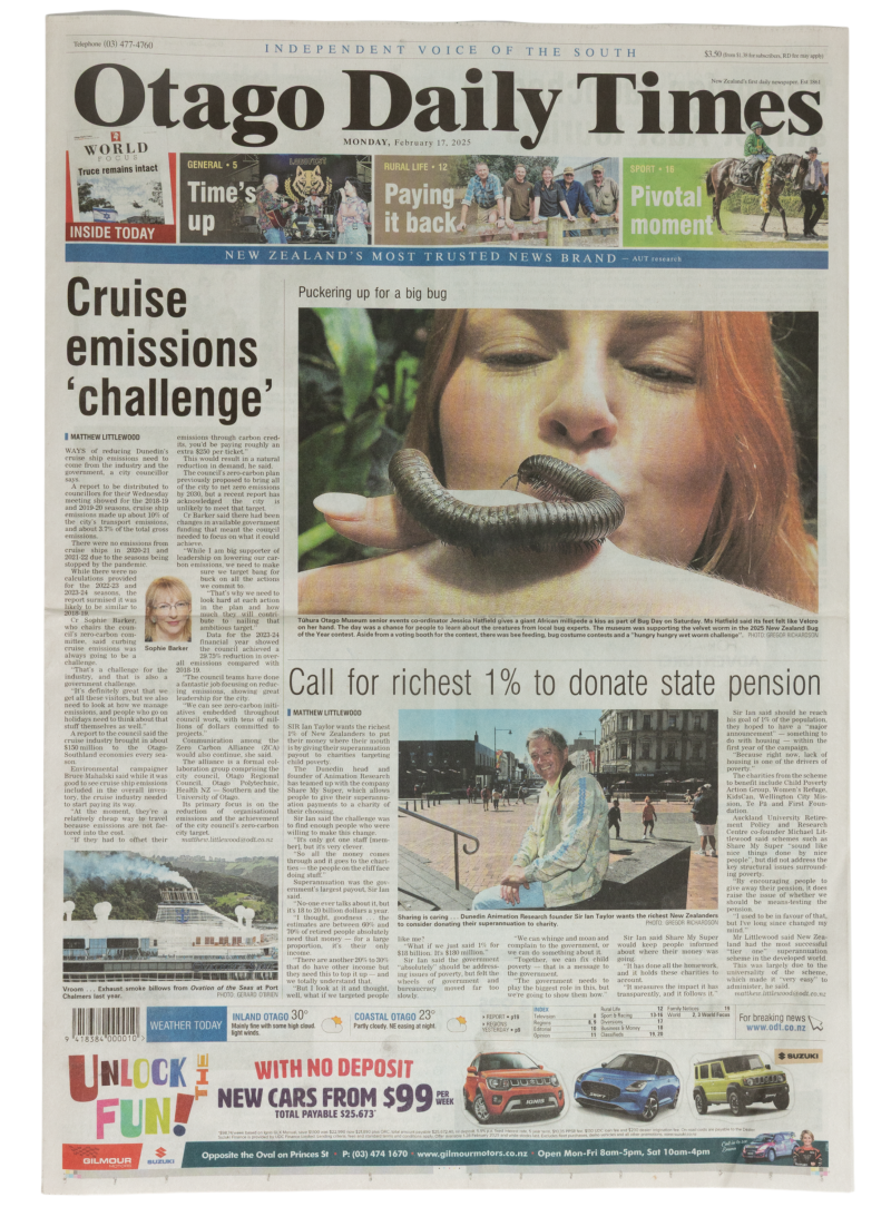 Otago Daily Times - 17 February 2025