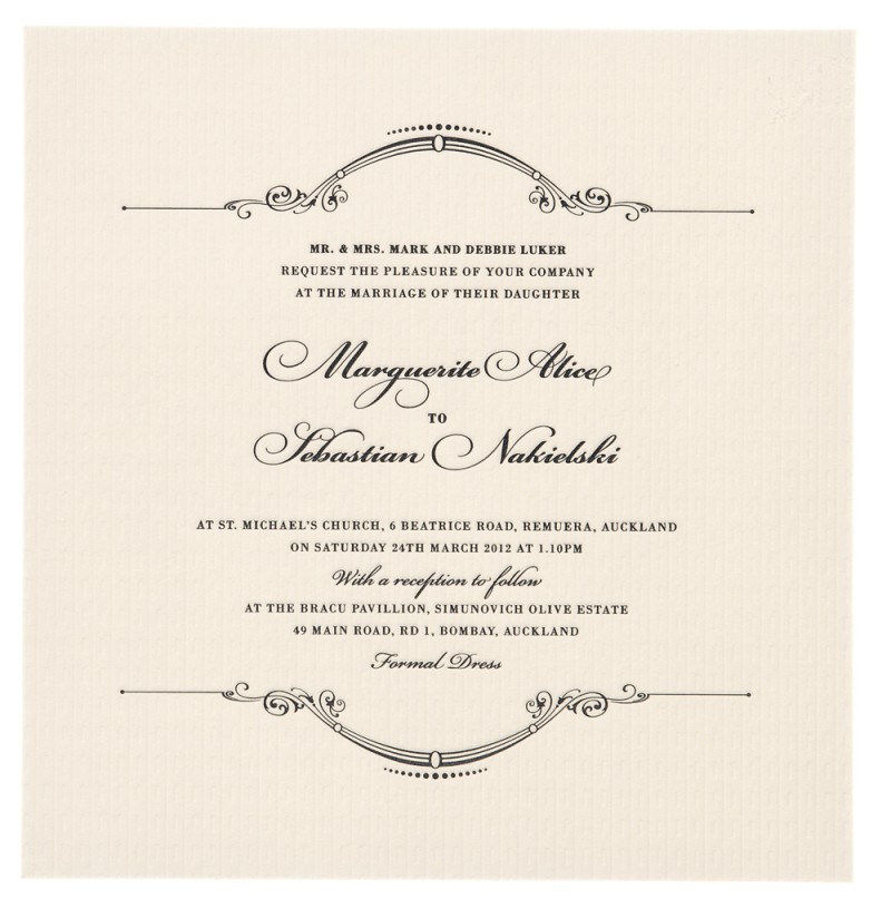 Marguerite Luker Wedding Invite