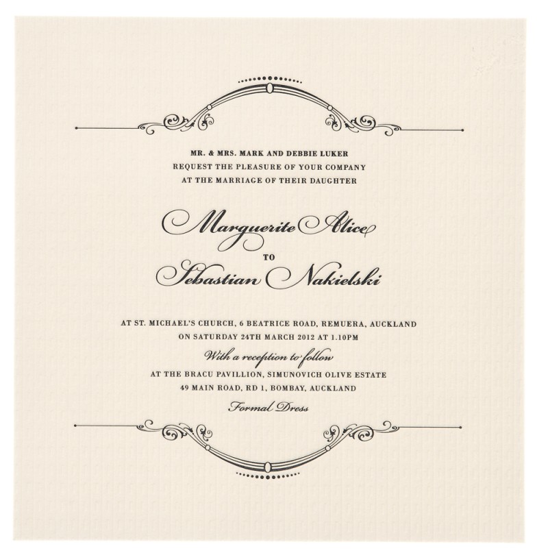 Marguerite Luker Wedding Invite